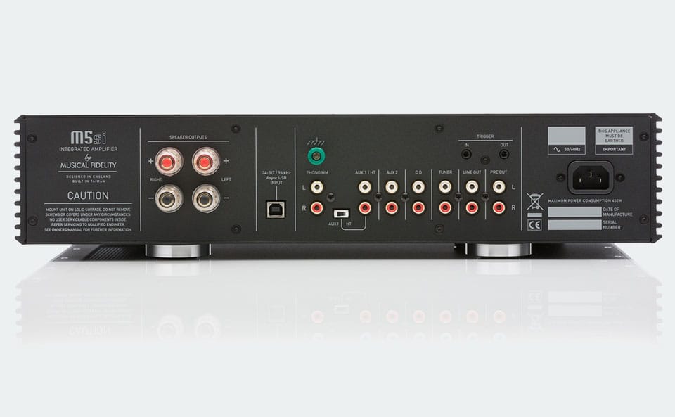 Panel tylny wzmacniacza Musical Fidelity M5si